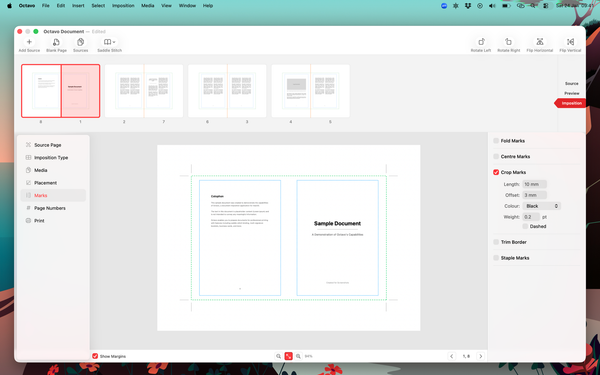 Crop marks and registration marks